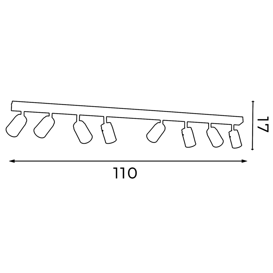Spotlight RENO 8xGU10/8W/230V white/shiny chrome