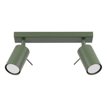 Spotlight RING 2xGU10/10W/230V green