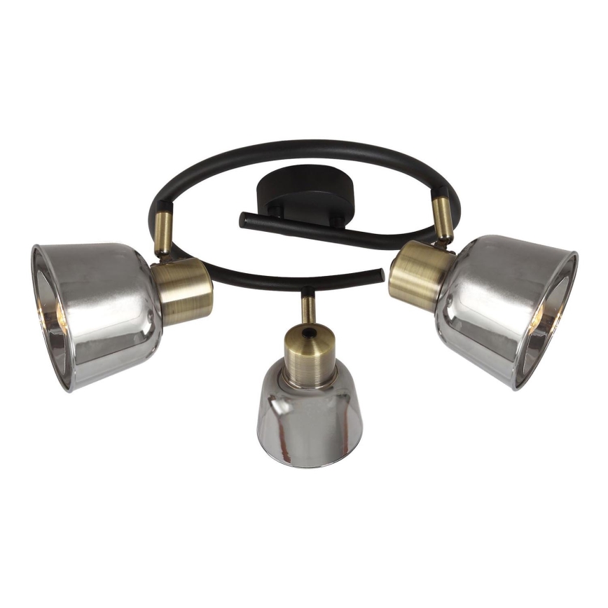 Spotlight SMOKY 3xE14/9W/230V black/brass/grey
