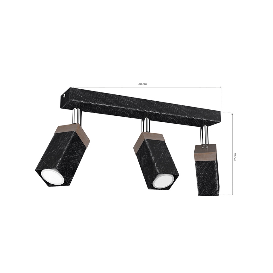 Spotlight SOLO 3xGU10/MR11/40W/230V black