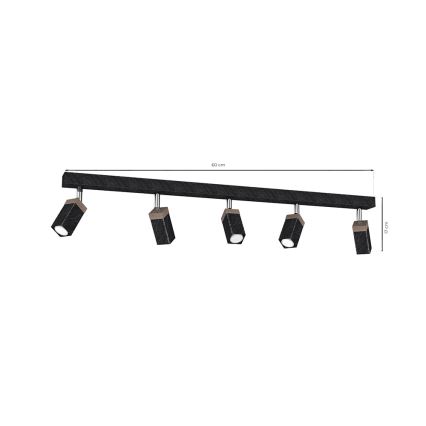 Spotlight SOLO 5xGU10/MR11/40W/230V black