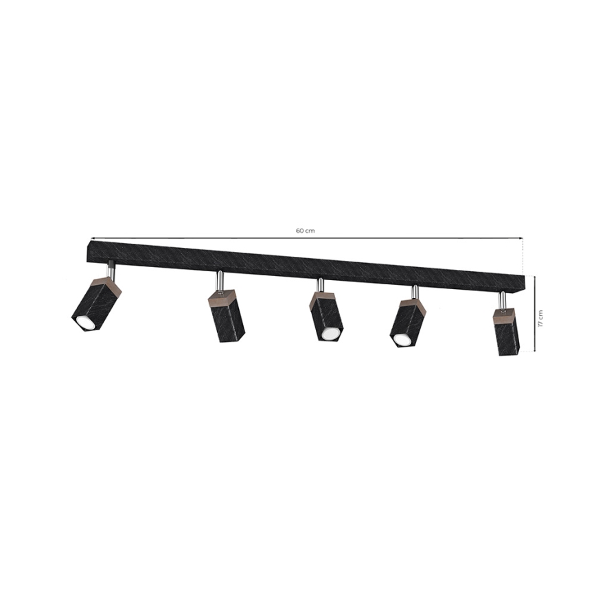 Spotlight SOLO 5xGU10/MR11/40W/230V black