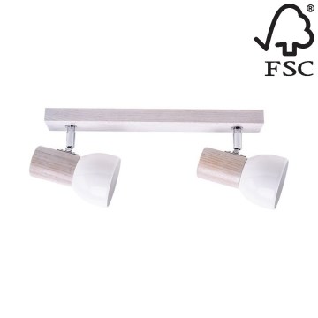 Spotlight SVENDA 2xE27/60W/230V oak - FSC certified