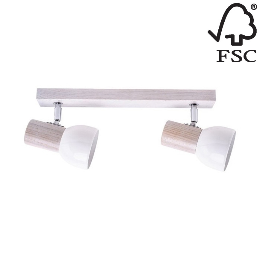 Spotlight SVENDA 2xE27/60W/230V oak - FSC certified