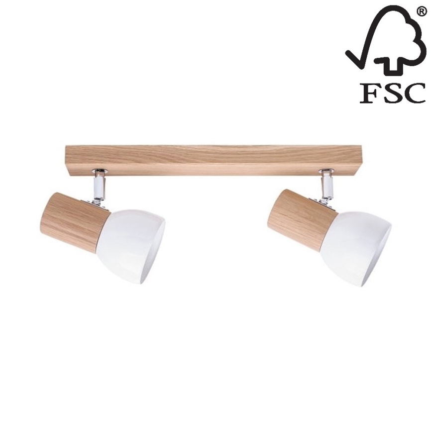 Spotlight SVENDA 2xE27/60W/230V oak - FSC certified
