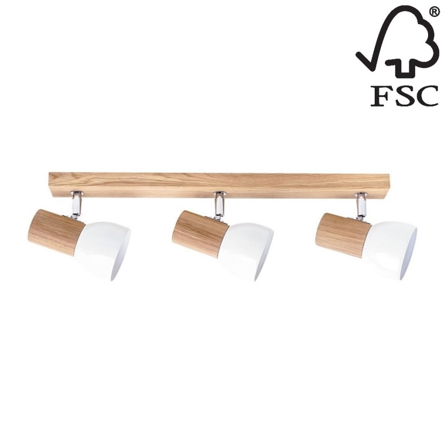 Spotlight SVENDA 3xE27/60W/230V oak - FSC certified