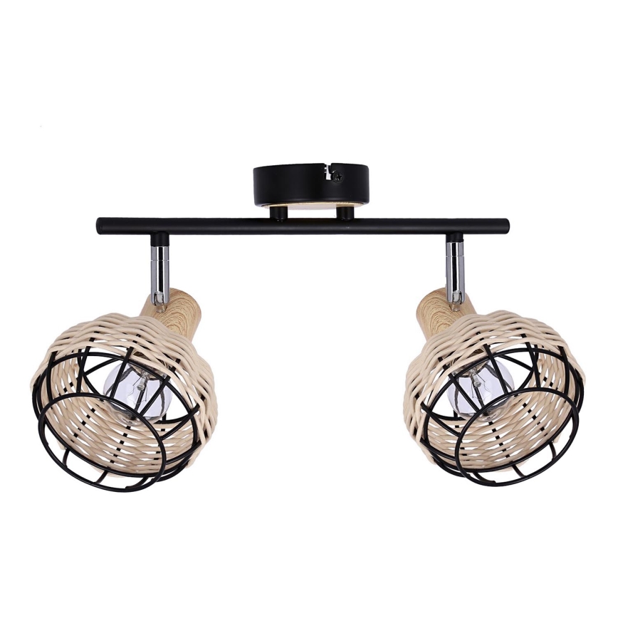Spotlight TAJGA 2xE14/40W/230V rattan/black