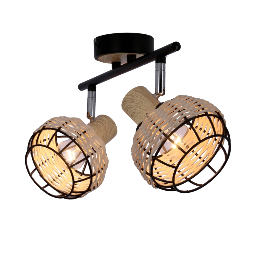Spotlight TAJGA 2xE14/40W/230V rattan/black