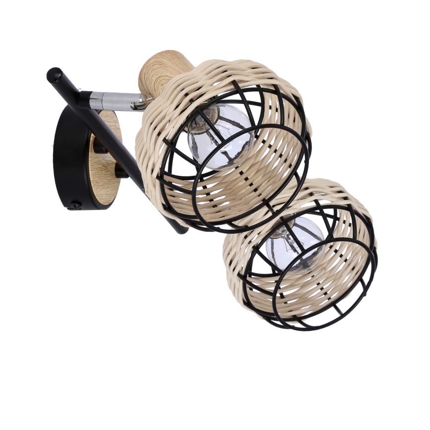 Spotlight TAJGA 2xE14/40W/230V rattan/black