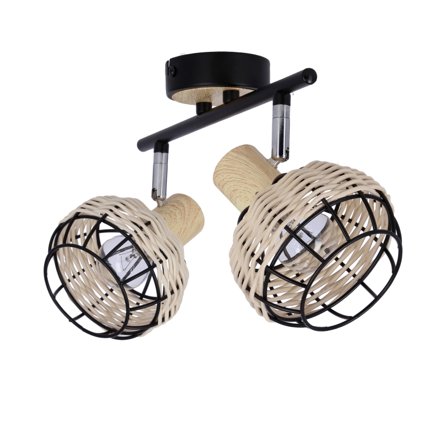 Spotlight TAJGA 2xE14/40W/230V rattan/black