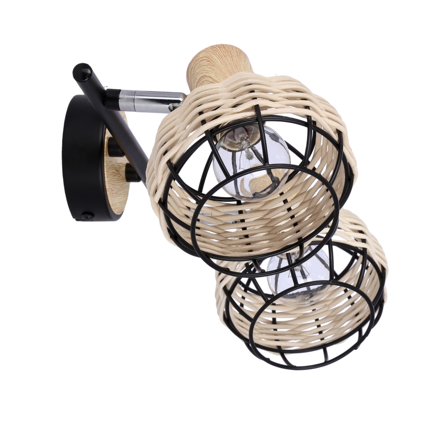 Spotlight TAJGA 2xE14/40W/230V rattan/black