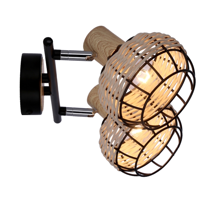 Spotlight TAJGA 2xE14/40W/230V rattan/black