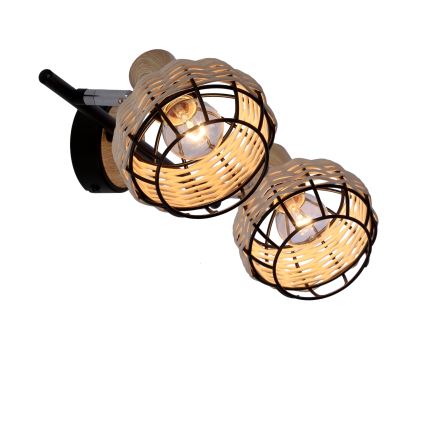 Spotlight TAJGA 2xE14/40W/230V rattan/black