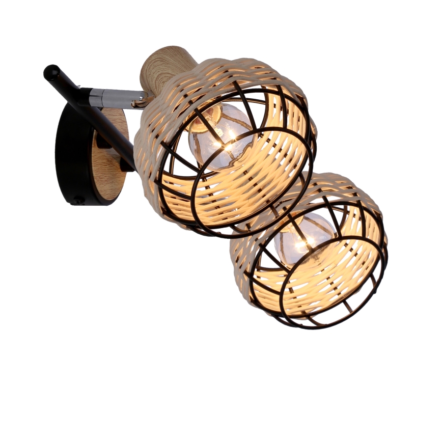 Spotlight TAJGA 2xE14/40W/230V rattan/black