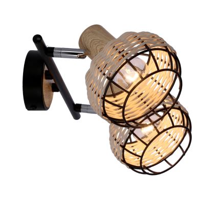Spotlight TAJGA 2xE14/40W/230V rattan/black