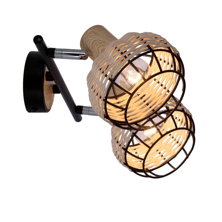 Spotlight TAJGA 2xE14/40W/230V rattan/black