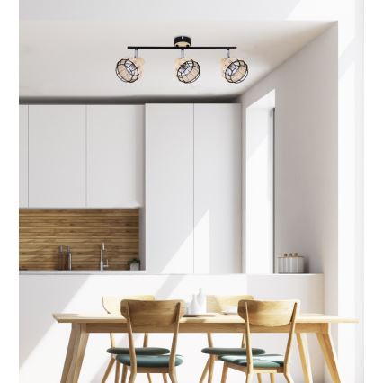 Spotlight TAJGA 3xE14/40W/230V rattan/black