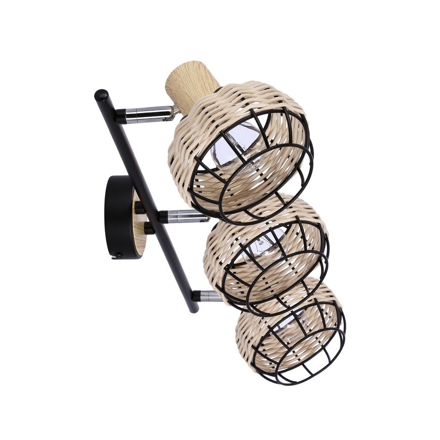 Spotlight TAJGA 3xE14/40W/230V rattan/black