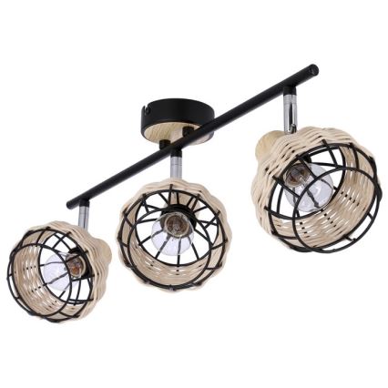 Spotlight TAJGA 3xE14/40W/230V rattan/black