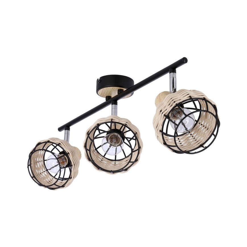 Spotlight TAJGA 3xE14/40W/230V rattan/black