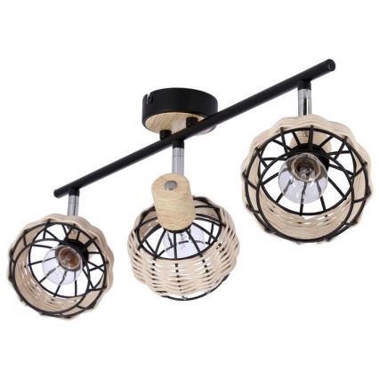 Spotlight TAJGA 3xE14/40W/230V rattan/black
