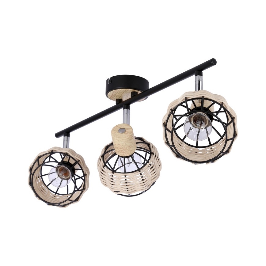 Spotlight TAJGA 3xE14/40W/230V rattan/black