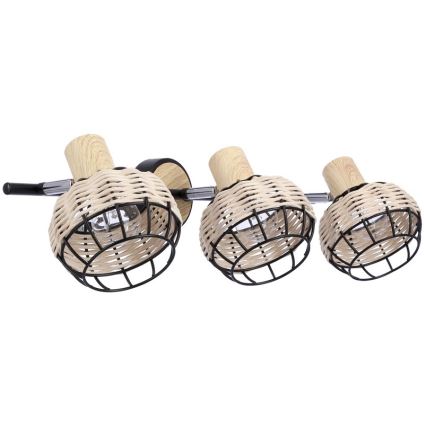 Spotlight TAJGA 3xE14/40W/230V rattan/black