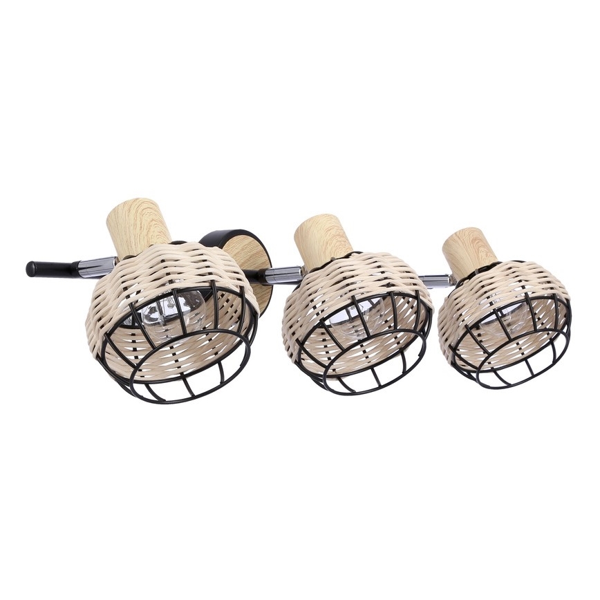Spotlight TAJGA 3xE14/40W/230V rattan/black