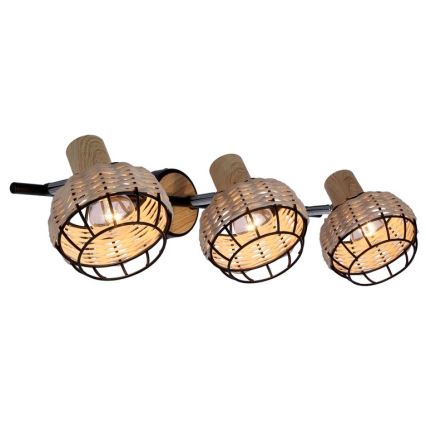 Spotlight TAJGA 3xE14/40W/230V rattan/black