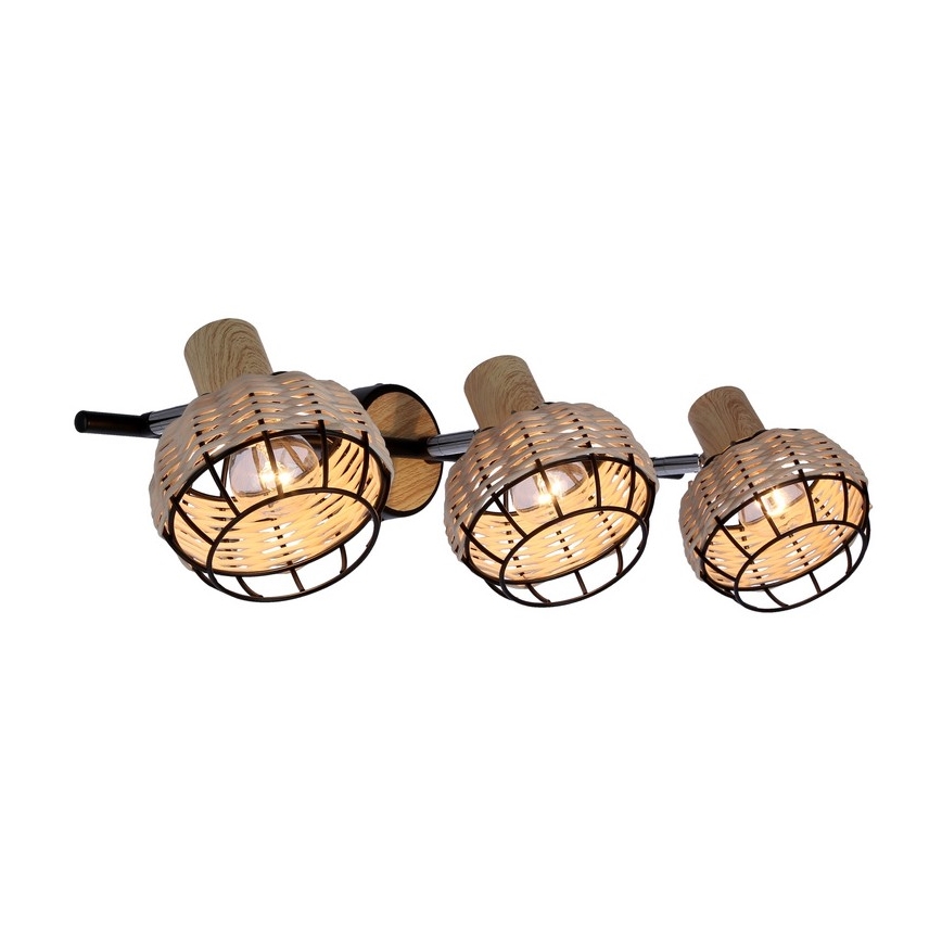 Spotlight TAJGA 3xE14/40W/230V rattan/black