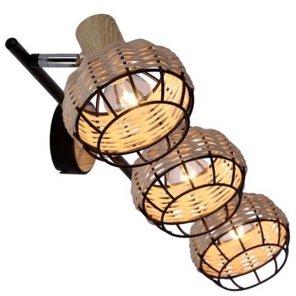 Spotlight TAJGA 3xE14/40W/230V rattan/black