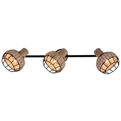 Spotlight TAJGA 3xE14/40W/230V rattan/black