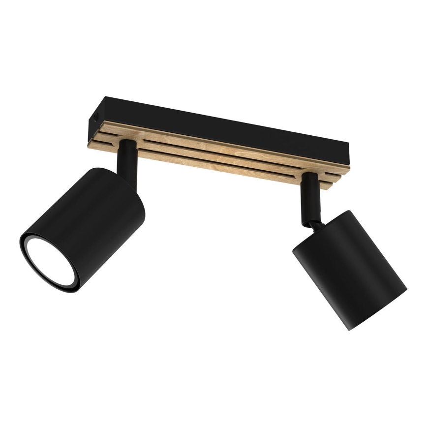 Spotlight TERRA 2xGU10/8W/230V black/oak