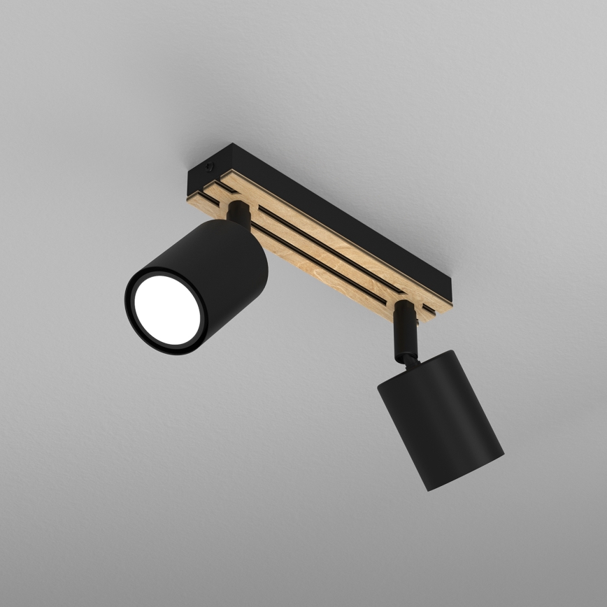 Spotlight TERRA 2xGU10/8W/230V black/oak