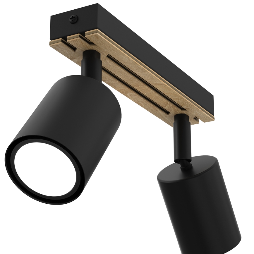 Spotlight TERRA 2xGU10/8W/230V black/oak