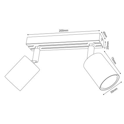 Spotlight TERRA 2xGU10/8W/230V black/oak