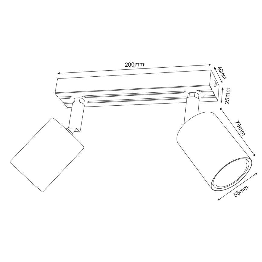 Spotlight TERRA 2xGU10/8W/230V white/oak