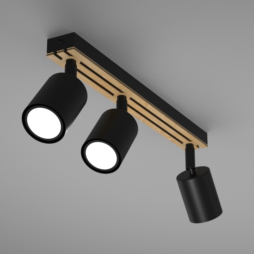 Spotlight TERRA 3xGU10/8W/230V black/oak