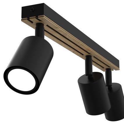 Spotlight TERRA 3xGU10/8W/230V black/oak