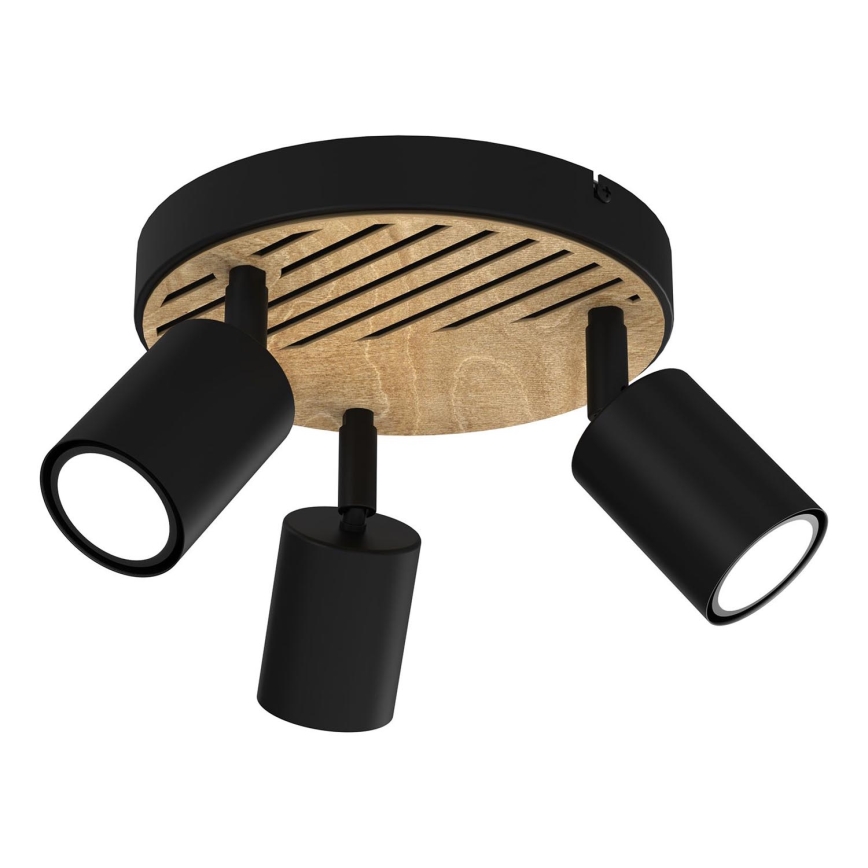 Spotlight TERRA 3xGU10/8W/230V black/oak