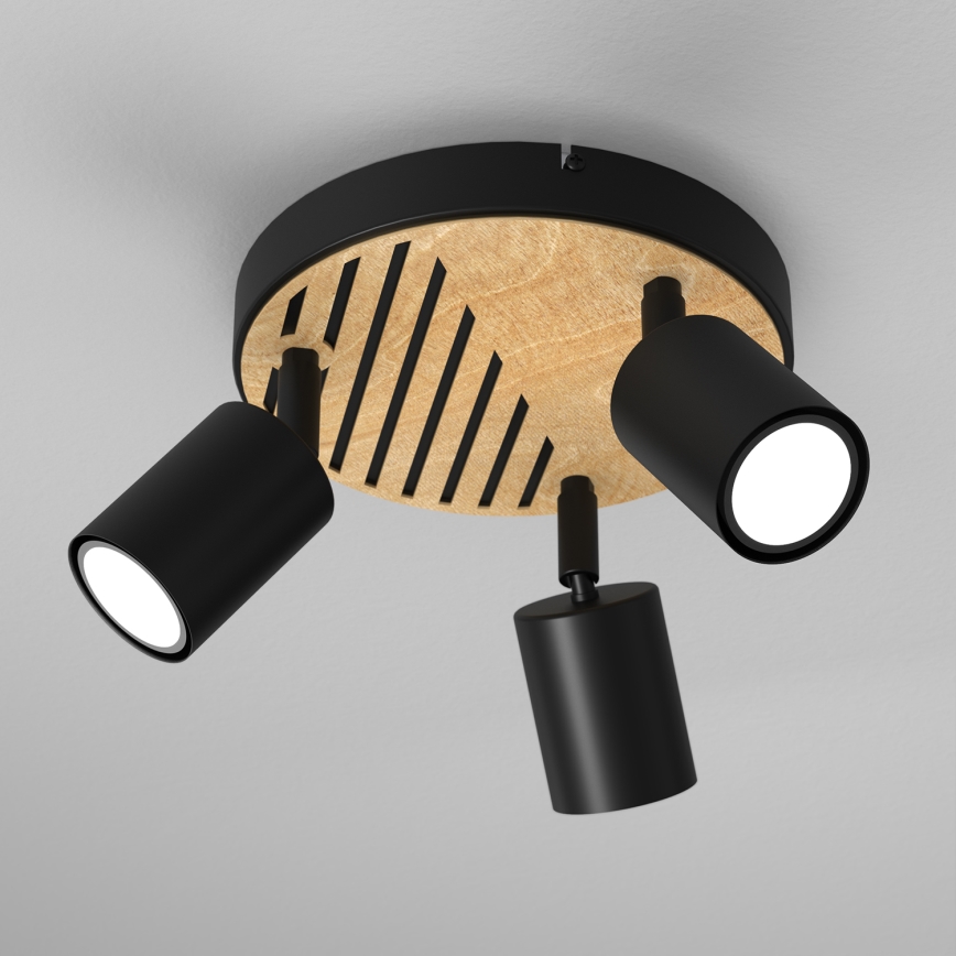 Spotlight TERRA 3xGU10/8W/230V black/oak