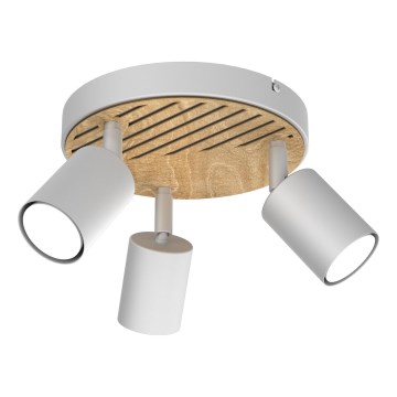 Spotlight TERRA 3xGU10/8W/230V white/oak