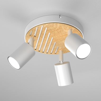 Spotlight TERRA 3xGU10/8W/230V white/oak