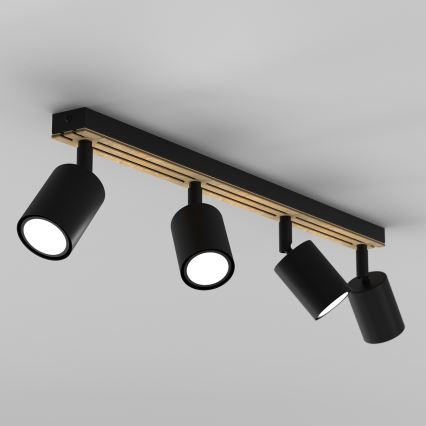 Spotlight TERRA 4xGU10/8W/230V black/oak