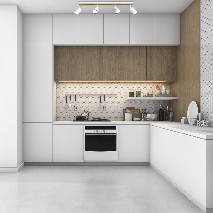 Spotlight TERRA 4xGU10/8W/230V white/oak