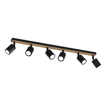 Spotlight TERRA 6xGU10/8W/230V black/oak