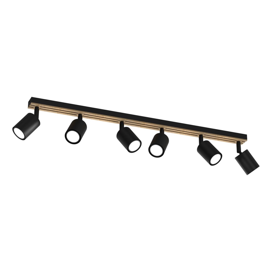 Spotlight TERRA 6xGU10/8W/230V black/oak