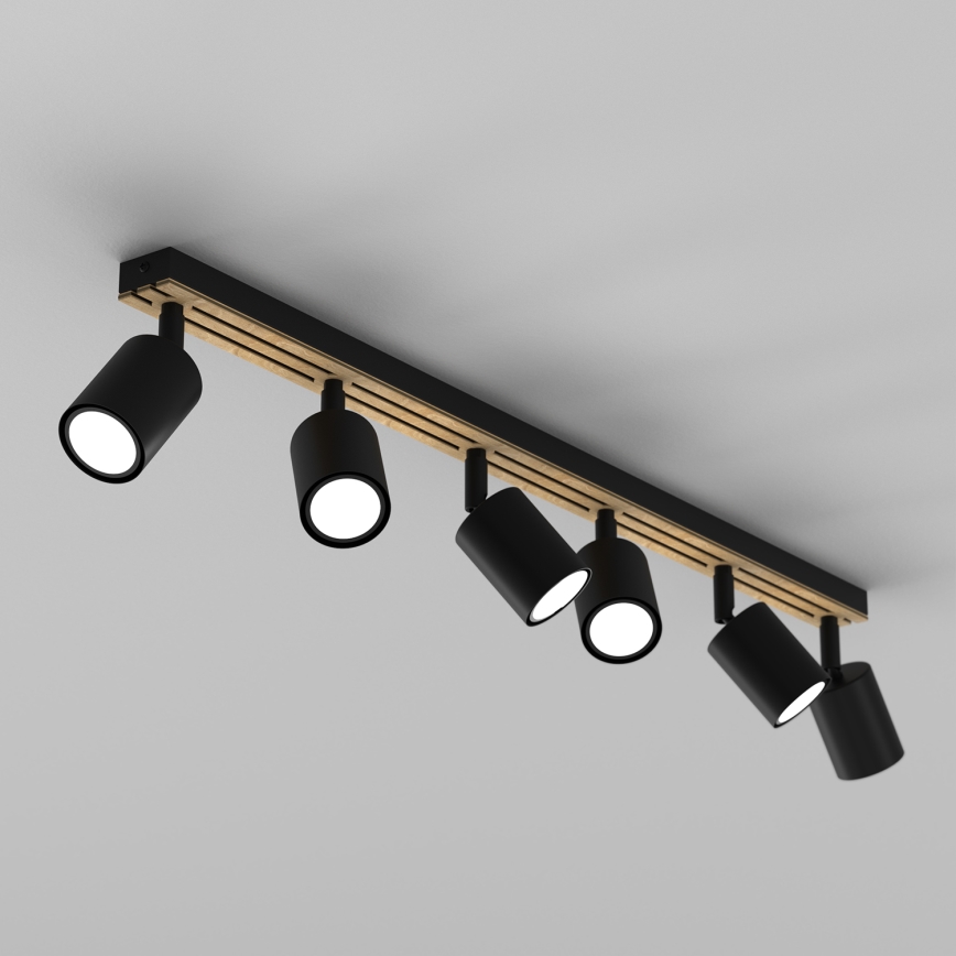 Spotlight TERRA 6xGU10/8W/230V black/oak