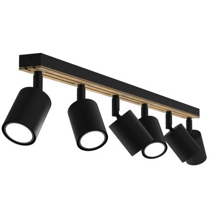Spotlight TERRA 6xGU10/8W/230V black/oak