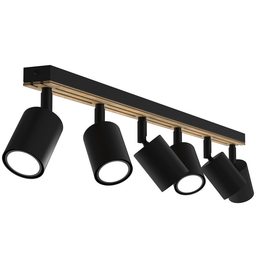 Spotlight TERRA 6xGU10/8W/230V black/oak
